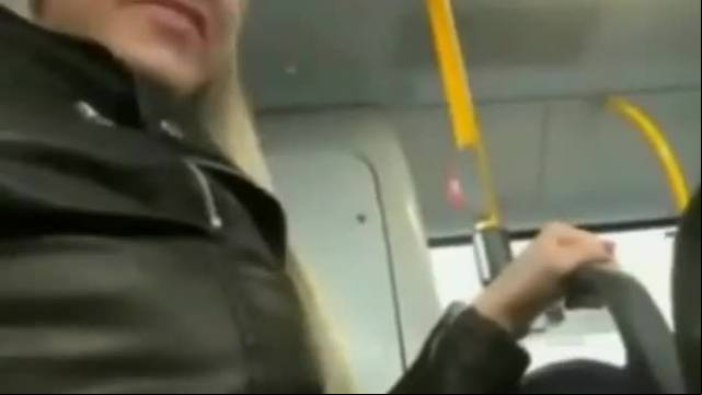 Cute white girl in the bus